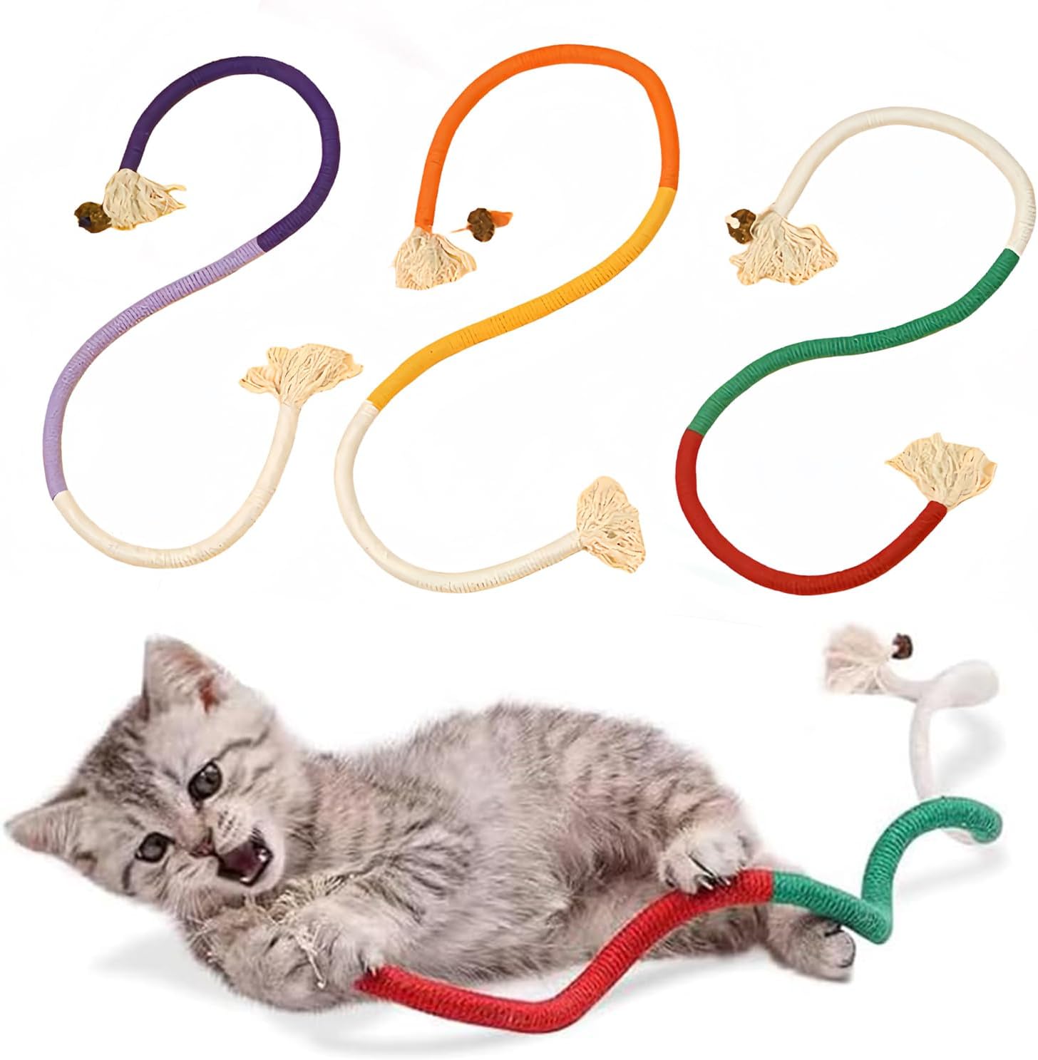 3 - Pack Cat Rope Toy - PawGeni