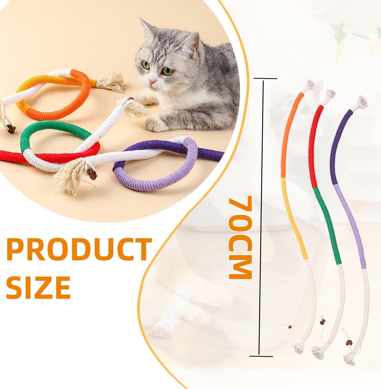 3 - Pack Cat Rope Toy - PawGeni