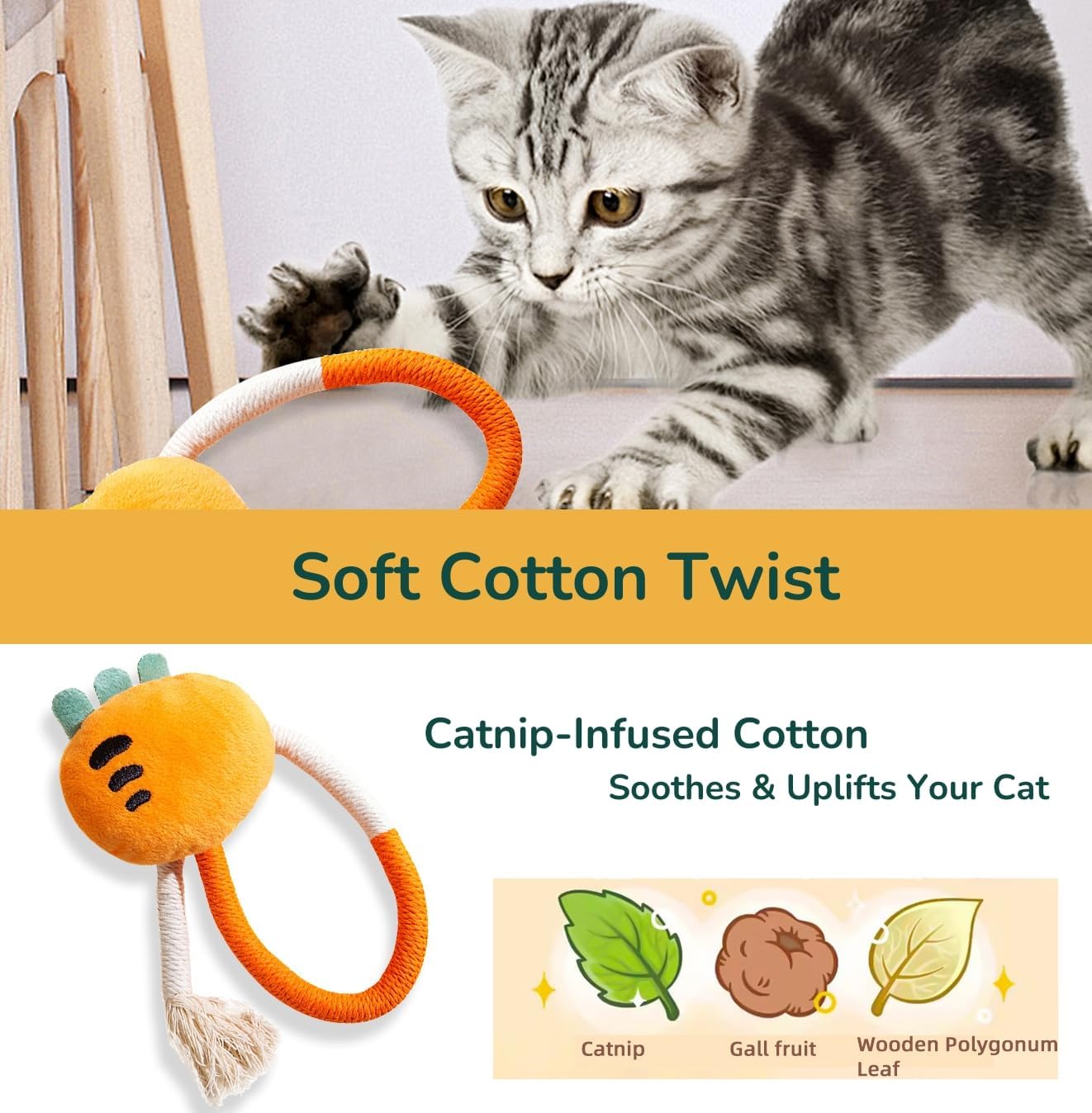 4 - Pack Cat Rope Toy - PawGeni