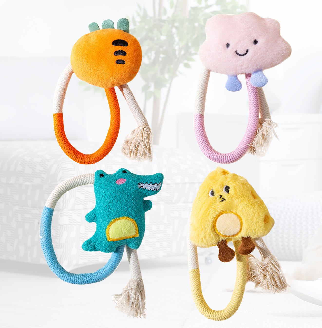 4 - Pack Cat Rope Toy - PawGeni