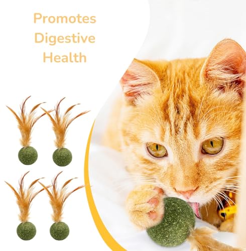 4 - Pack Cat Toy Balls with Catnip - PawGeni