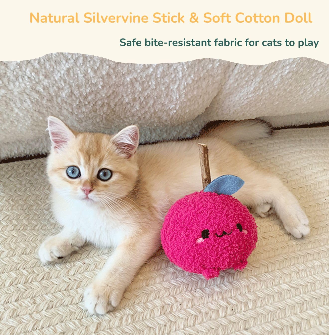 Cat Teething Stick Toys - Red - PawGeni