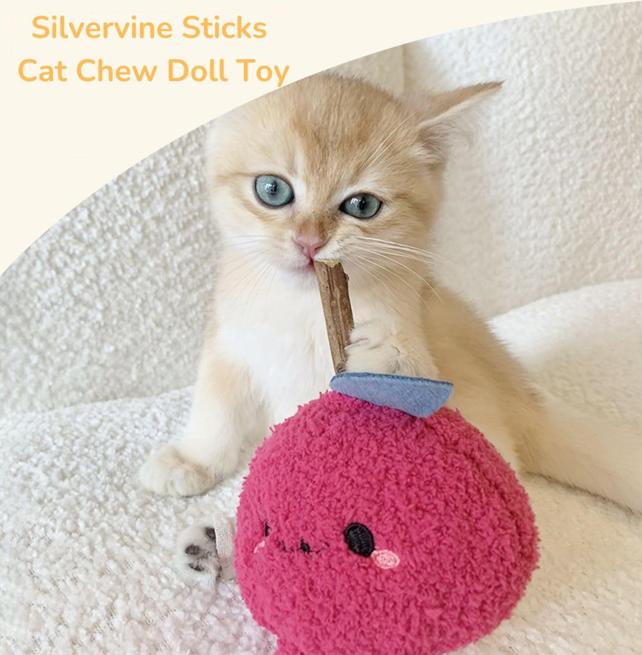 Cat Teething Stick Toys - Red - PawGeni