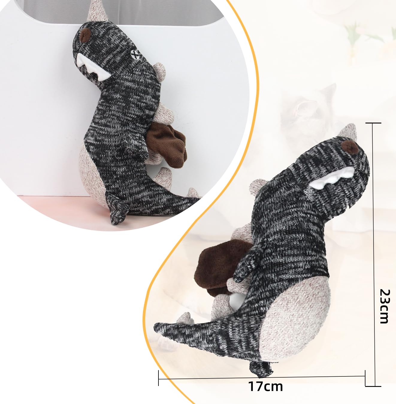 Gray Dragon Plush Dog Toy - PawGeni