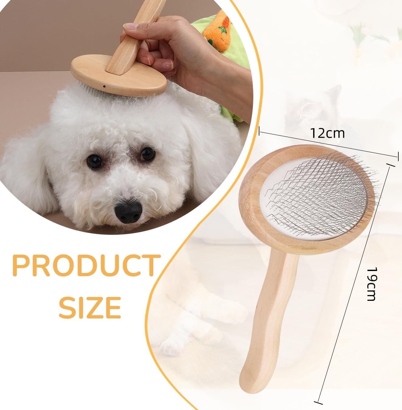 Natural Bamboo Pet Brush - PawGeni